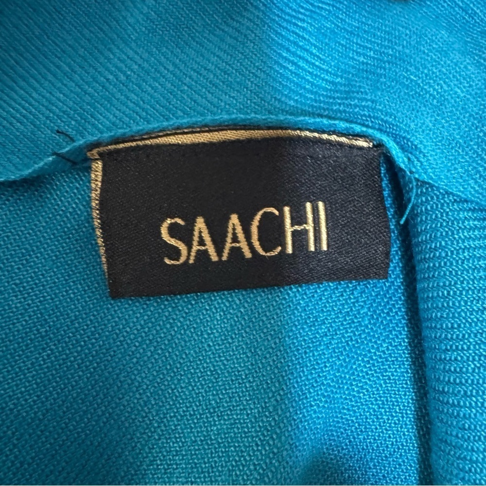 Saachi Cerulean Blue Soft Polyester Scarf – Lightweight, Like New - Picture 2 of 6